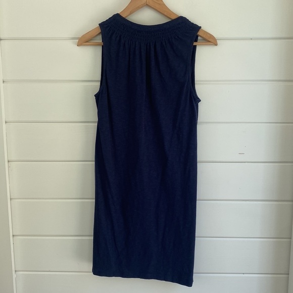Lilly Pulitzer | Navy Blue Sleeveless Dress with Open Neck Buttons | Great Condi - Picture 4 of 5